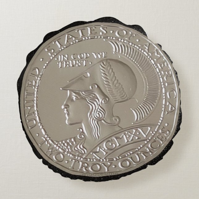 Coussins Ronds Athéna et Owl Deux Once .999+ Argent (Dos)