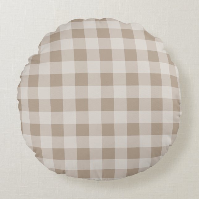 Coussins Ronds Automne Feuillage Feuille Brown Motif plat (Devant)