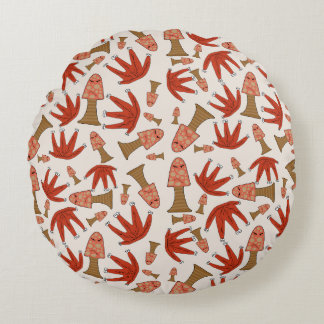 Coussins Ronds Autumn Forest Friends Round Pillow – Cute Mushroom