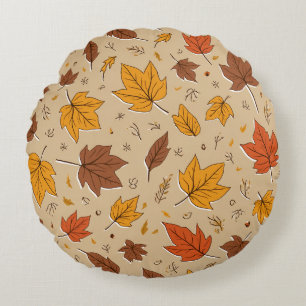 Coussins Ronds Autumn Leaves Round Thlow Pillow