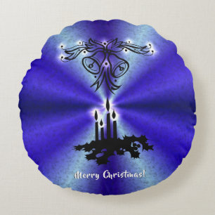 Coussins Ronds Avent, Artdeco de Noël sur Blue Green Rainbow