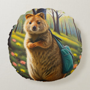 Coussins Ronds Aventures au détail : Mama Quokka va faire ses cou