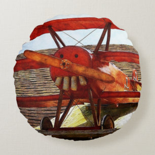 Coussins Ronds Avion vintage par Shirley Taylor