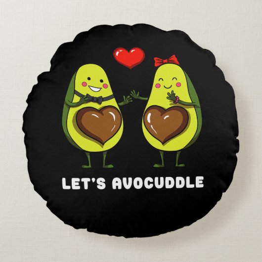 Coussins Ronds Avocuddle Cute Avocado Vegan Plaisanterie (Devant)