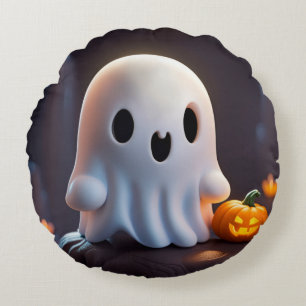 Coussins Ronds Baby Ghost Déplaisant mignon caractère Halloween