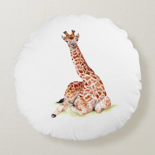 Coussins Ronds Baby Giraffe (Devant)
