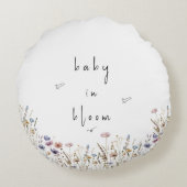 Coussins Ronds Baby In Bloom Baby Shower aux Fleurs des Champs (Dos)