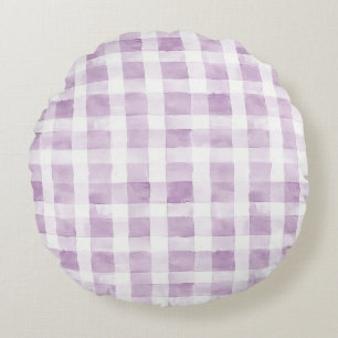 Coussins Ronds Baby Shower Rayures Violettes et Blanches