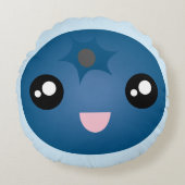 Coussins Ronds Baie bleue Emoji de visage heureux mignon de (Devant)