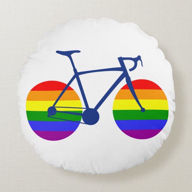 Coussins Ronds Balade En Vélo Pride (Devant)
