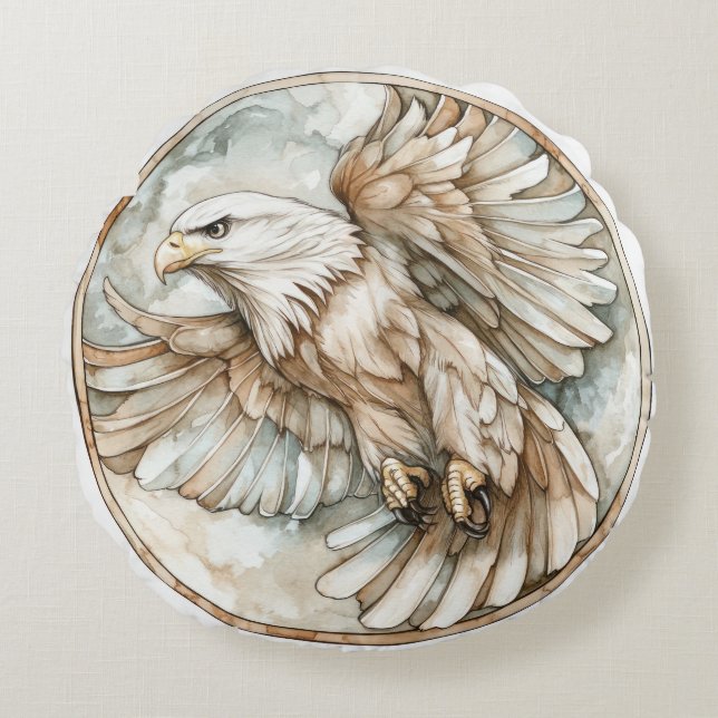 Coussins Ronds Bald Eagle Wild Tame and Timeless Collection (Devant)