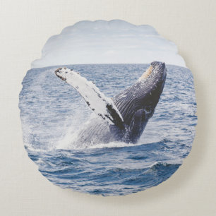 Coussins Ronds Baleine Géante Saute De L'Océan