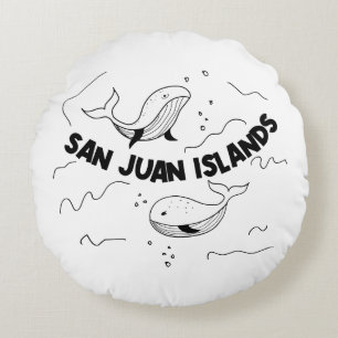 Coussins Ronds Baleines des îles San Juan Pillow