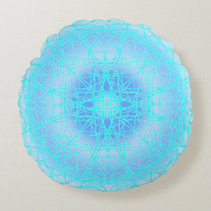 Coussins Ronds Balle de croix de glace bleue