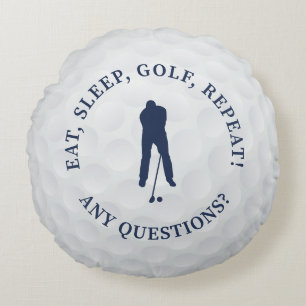 Coussins Ronds Balle de Golf Silhouette de Golfeur Masculin Perso