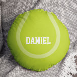 Coussins Ronds balle de tennis cool<br><div class="desc">Le design sportif personnalisé et amusant s'ajoute parfaitement à la crèche pour bébés,  à la chambre pour enfants,  à la chambre pour ados,  à la chambre pour dortoirs,  etc.</div>