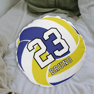Coussins Ronds Balle de Volleyball Nom Personnalisé & Numéro de M