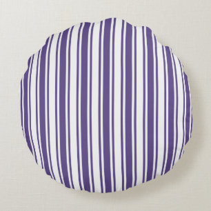 Coussins Ronds Bandes de bonbons ultra violettes et blanches