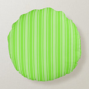 Coussins Ronds Bandes de bonbons vert citron