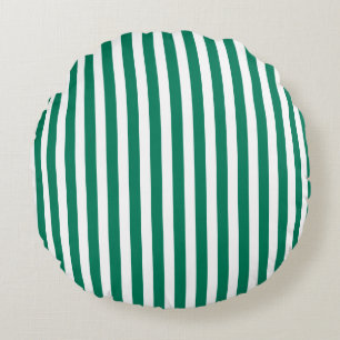 Coussins Ronds Bandes de bonbons vert et blanc