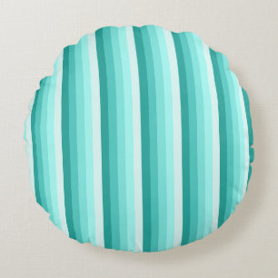Coussins Ronds Bandes d'ombre turquoise