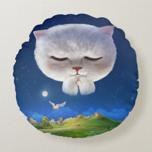Coussins Ronds Bao Bao : Rêve de ciel nocturne flottant parmi les