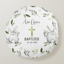 Baptême avec croix, lapin