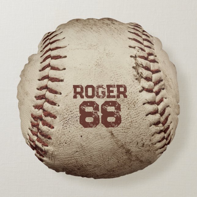 Coussins Ronds Baseball vintage (Devant)