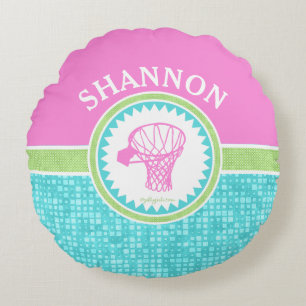 Coussins Ronds Basket-ball Tri En pastel de couleur avec la tuile