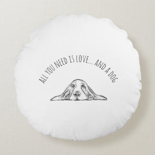 Coussins Ronds basset blanc