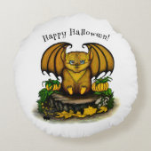 Coussins Ronds Bat d'Halloween mignonne (Dos)