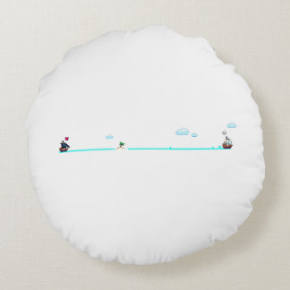 Coussins Ronds Bateau Pirate Pixel Art Mignon à la Poursuite d'un