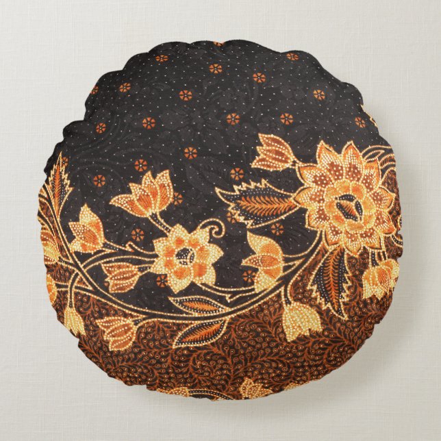 Coussins Ronds Batik indonésien beauté (Devant)