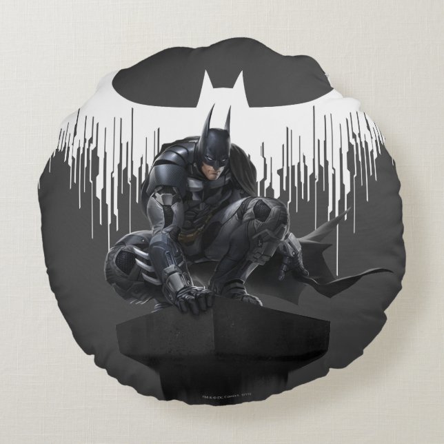 Coussins Ronds Batman perché sur un pilier (Dos)