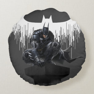 Coussins Ronds Batman Perched on a Pillar