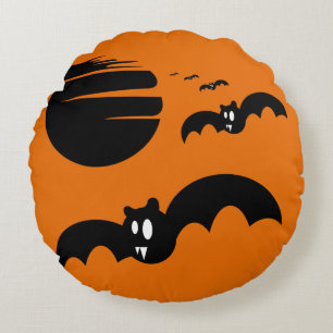 Coussins Ronds Bats d'Halloween