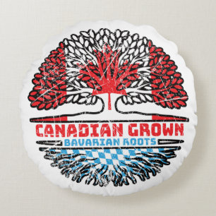 Coussins Ronds Bavière Bavière Canadian Canada Arbre Drapeau