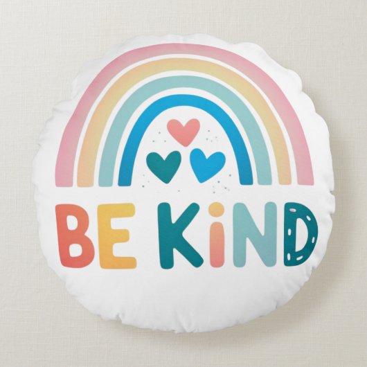 Coussins Ronds Be Kind Rainbow pouf ( (Devant)