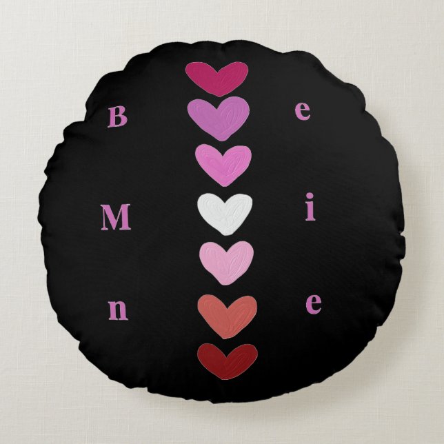 Coussins Ronds Be Mine Minimal Heart Stack Valentine T-Shirt (Devant)