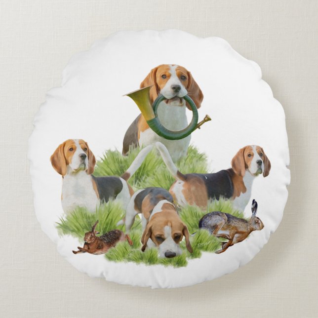 Coussins Ronds Beagle (Devant)