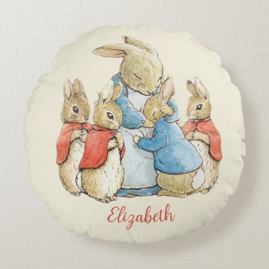 Coussins Ronds Béatrix classique Potter Pierre le lapin (Devant)