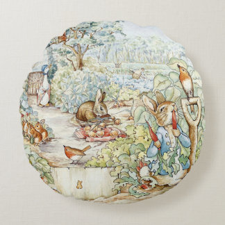 Coussins Ronds Beatrix Potter Storybook Characters Garden