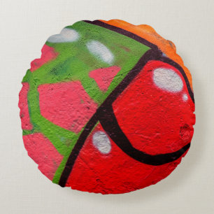 Coussins Ronds Beau art de rue de graffiti. Couleur Abstraite c