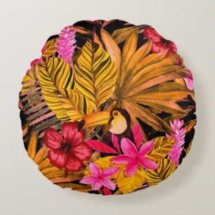 Coussins Ronds Beau fond motif d'été fleuri sans soudure