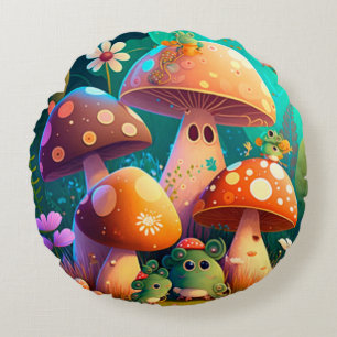 Coussins Ronds Beau mignon champignons pour la chambre des enfant