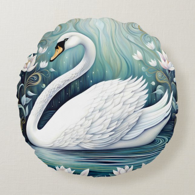 Coussins Ronds Beau Swan (Devant)