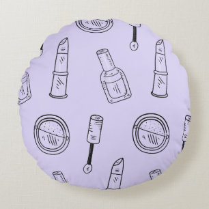 Coussins Ronds Beauté Minimaliste & Motif de Maquillage