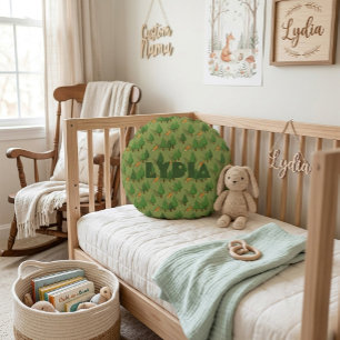 Coussins Ronds Bébé Renard de la Forêt Personnalisé 