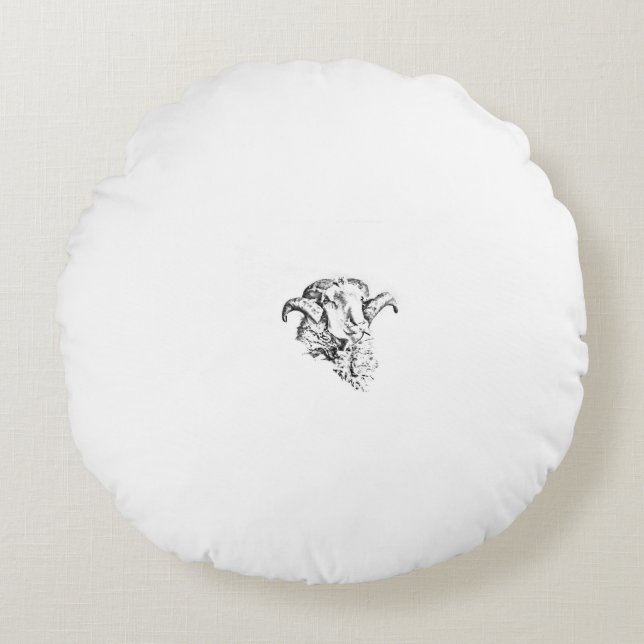 Coussins Ronds Bélier mignon (Devant)
