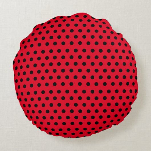 Coussins Ronds Belle coccinelle rouge enfant motif à pois pour fê (Dos)